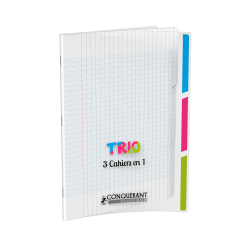 Cahier 3 Sections Conquerant Classique Agrafe 240X320 96P 90G Seyes Polypro Incolore