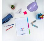 Cahier 3 sections Conquerant classique agrafe 240x320 96p 90g seyes polypro incolore