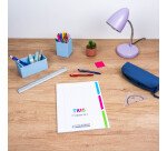 Cahier 3 sections Conquerant classique agrafe 240x320 96p 90g seyes polypro incolore