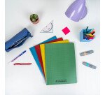 Cahier Conquerant recycle agrafe 170x220 96p seyes polypro bleu