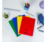 Cahier a rabat Conquerant classique agrafe 240x320 48p 90g seyes polypro bleu