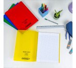 Cahier a rabat Conquerant classique agrafe 240x320 48p 90g seyes polypro bleu