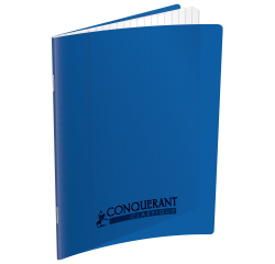 Cahier Conquerant classique agrafe 170x220 60p 90g seyes polypro bleu