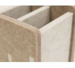 Pot a crayons écologique Unilux en pet recyclé kube blanc / beige 10cm x10cmx10cm