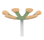 Portemanteau aurora blanc avec pateres et socle blanc / vert