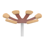 Portemanteau aurora blanc avec pateres et socle blanc / rouge brique