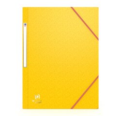 Chemise 3 rabats Oxford boston a4 avec élastique couverture carte jaune