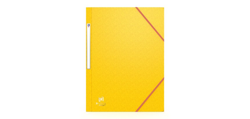 Chemise 3 rabats Oxford boston a4 avec élastique couverture carte jaune