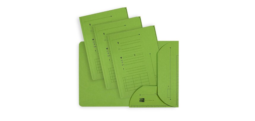 Lot de 25 sous dossier Oxford ultimate 2rabats a4 kraft vert