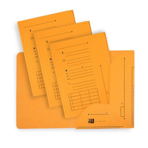 Lot de 25 sous dossier Oxford ultimate 2rabats a4 kraft jaune