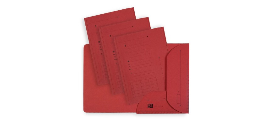 Lot de 25 sous dossier Oxford ultimate 2rabats a4 kraft rouge