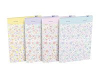 Bloc-notes Oxford flowers a6 ligné 6mm 160 pages agrafées couverture carte coloris assortis