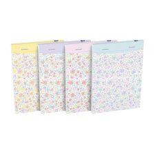 Bloc-notes Oxford flowers A6 ligné 6 mm 160 pages agrafées couverture carte coloris assortis