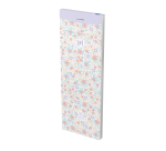 Bloc-notes Oxford shoPPing Flowers 7,4x21cm ligné 6mm 160 pages agrafées couverture carte coloris assortis
