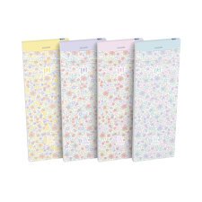 Bloc-notes Oxford shopping flowers 7,4x21cm ligné 6mm 160 pages agrafées couverture carte coloris assortis