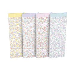 Bloc-notes Oxford shoPPing Flowers 7,4x21cm ligné 6mm 160 pages agrafées couverture carte coloris assortis
