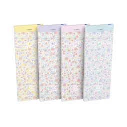 Bloc-notes Oxford shopping flowers 7,4x21cm ligné 6mm 160 pages agrafées couverture carte coloris assortis