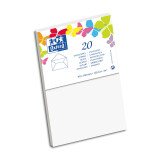 Lot de 20 enveloppes Oxford 90x140   gommee patte pointue de visite blanc