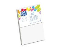 Lot de 20 enveloppes Oxford 90x140   gommee patte pointue de visite blanc