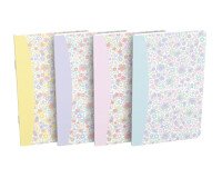 Carnet Oxford flowers 9x14cm ligné 6mm 60 pages agrafées couverture carte coloris assortis
