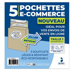 5 pochettes Bong e-commmerce 229x162x40 120g kraft