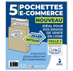 5 pochettes Bong e-commmerce 350x250x50 120g kraft