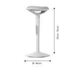 Tabouret ergonomique de bureau Unilux ergo boost blanc hauteur 55-70 cm