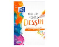 Feuilles simples Oxford dessins a4 réglure unie blanche 100 pages sous film
