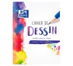 Cahier Oxford dessin 24x32cm réglure unie blanche 32 pages agrafées couverture polypro colorée