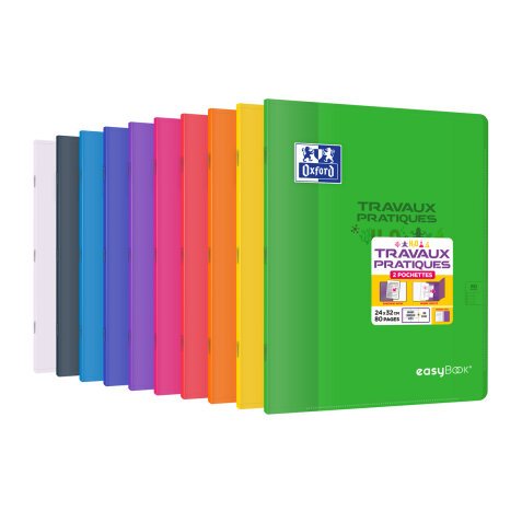 Cahier de travaux pratiques easybook Oxford agrafe 240x320 80pages seyes/uni assorti