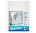 Lot de 50 pochettes perforées Oxford a4 ouverture latérale polypro lisse 7/100ème incolore