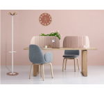 Portemanteau aurora blanc avec pateres et socle blanc / rouge brique