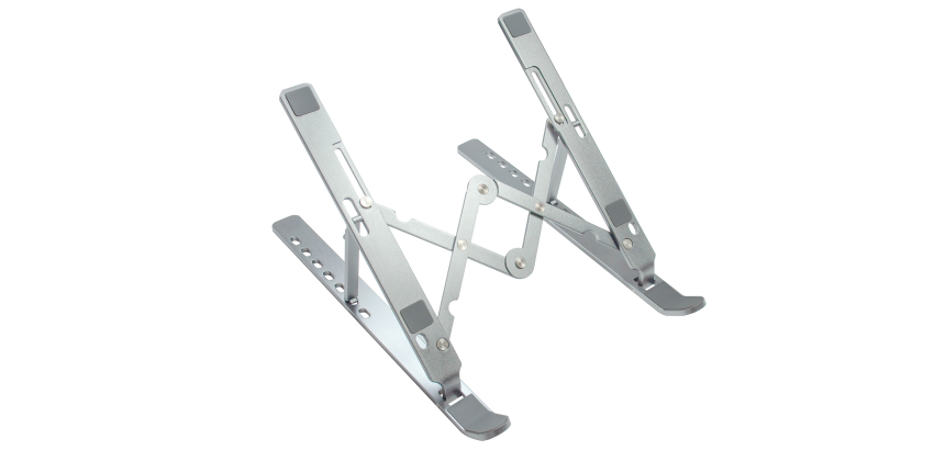 Support pc portable pliable ergo travel Unilux  gris métal