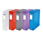 Boîte Oxford grande capacité hawaï 24x32cm dos 80mm avec bouton pression couverture polypro coloris assortis