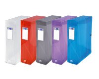 Boîte Oxford grande capacité hawaï 24x32cm dos 80mm avec bouton pression couverture polypro coloris assortis