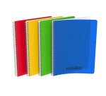 Cahier Conquerant classique a4 petits carreaux 5mm 180 pages reliure spirale couverture polypro coloris assortis