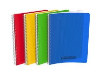 Cahier Conquerant classique a4 petits carreaux 5mm 180 pages reliure spirale couverture polypro coloris assortis