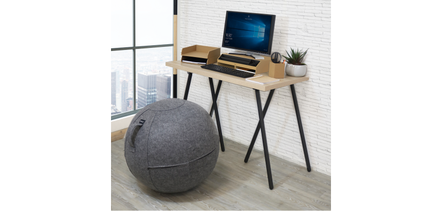 Siège ballon ergonomique Unilux diamètre 65 cm ergo sphere feutrine gris