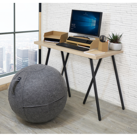Siège ballon ergonomique Unilux diamètre 65 cm ergo sphere feutrine gris