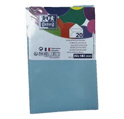 Lot de 20 enveloppes Oxford 90x140   gommee patte pointue de visite bleu ciel
