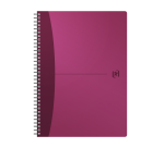 Cahier Oxford office urban mix a4 ligné 7mm 100 pages reliure spirale couverture polypro coloris assortis