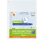 lot de 10 pochettes perforées Oxford à insertion facile A4 polypro lisse 5/100ème - incolore