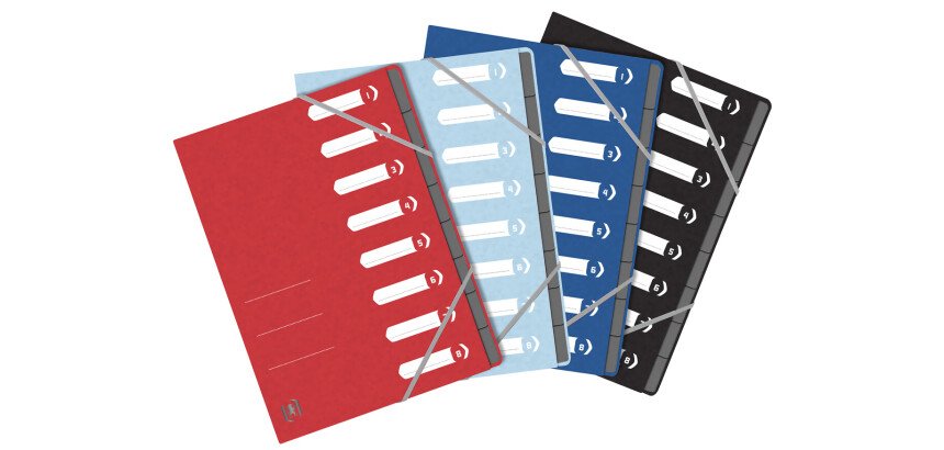 Trieur standard Oxford a4 8 positions couverture carte assortis
