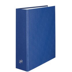 Classeur Oxford balacron a4xl dos 80mm 4 anneaux en d couverture carte rembordée en pvc bleu marine