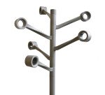 Porte-manteaux bourgeon gris métal