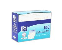 Boite de 100 enveloppes Oxford 114x162  auto adhésives precasees inviolables blanc