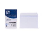 Lot de 20 EnveloPPes Oxford 90x140 auto adhesive de visite - blanc