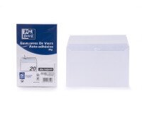 Lot de 20 enveloppes Oxford 90x140 auto adhesive de visite - blanc