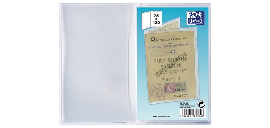 Etui carte identite 7,5x12 pvc 20/100ème incolore