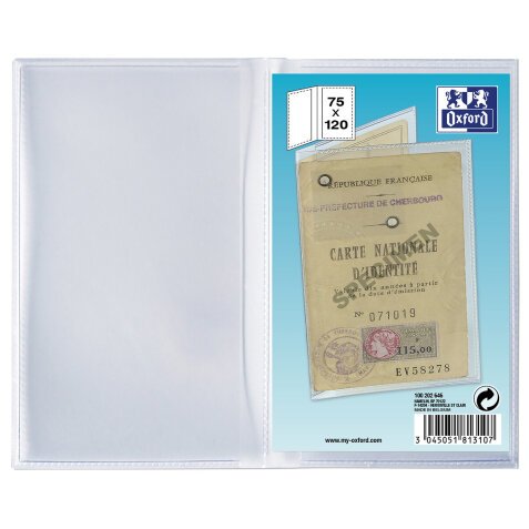 Etui carte identite 7,5x12 pvc 20/100ème incolore